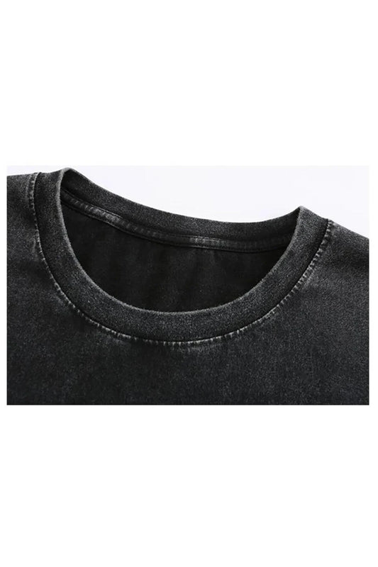 Antrasit Eye See All Thing Yıkamalı Kumaş T-shirt