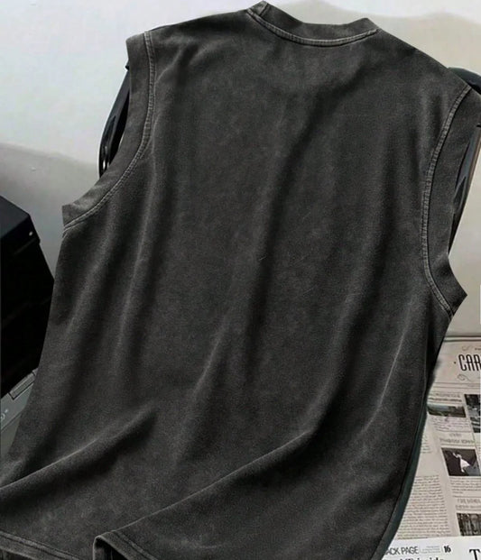 Deftones Sıfır Kol Bisiklet Yaka Yıkamalı Unisex Oversize T-Shirt