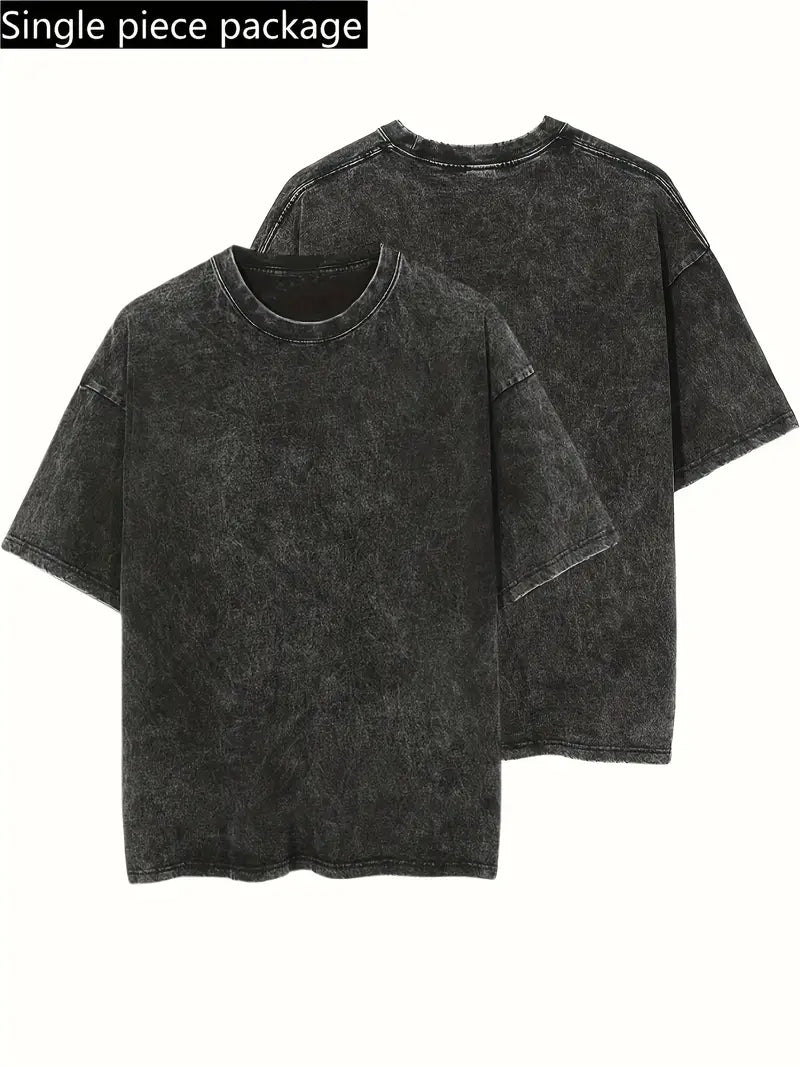 Düz Oversize Yıkamalı T-shirt