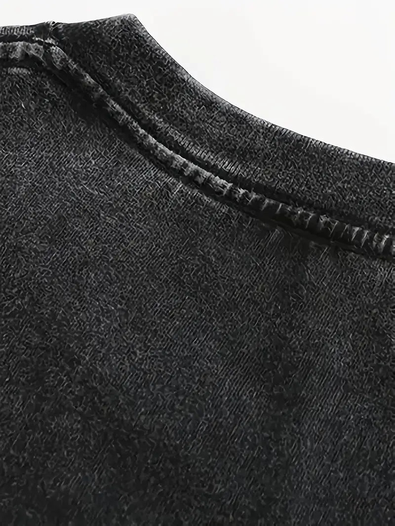 Düz Oversize Yıkamalı T-shirt