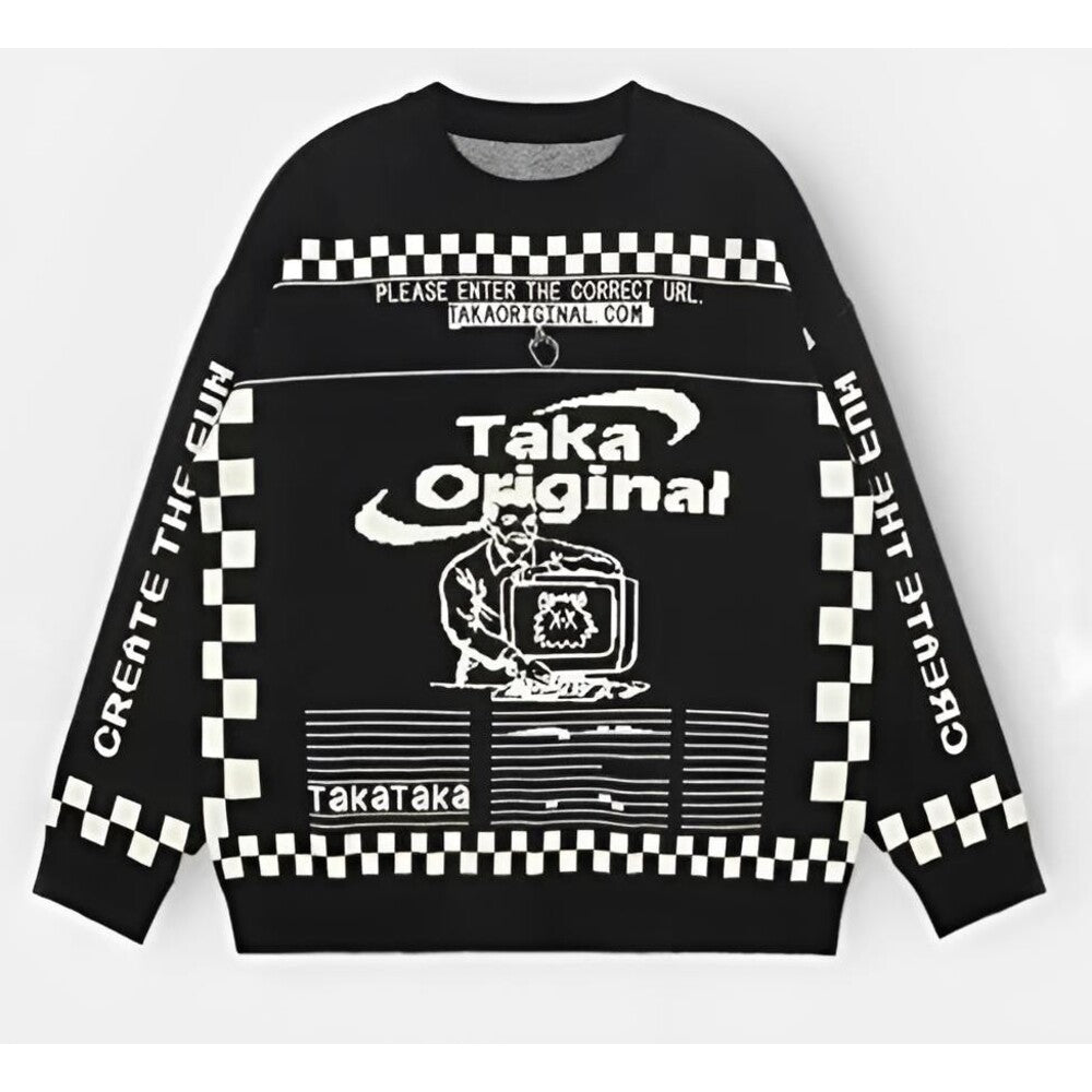 Taka Original Siyah Oversize Triko Kazak