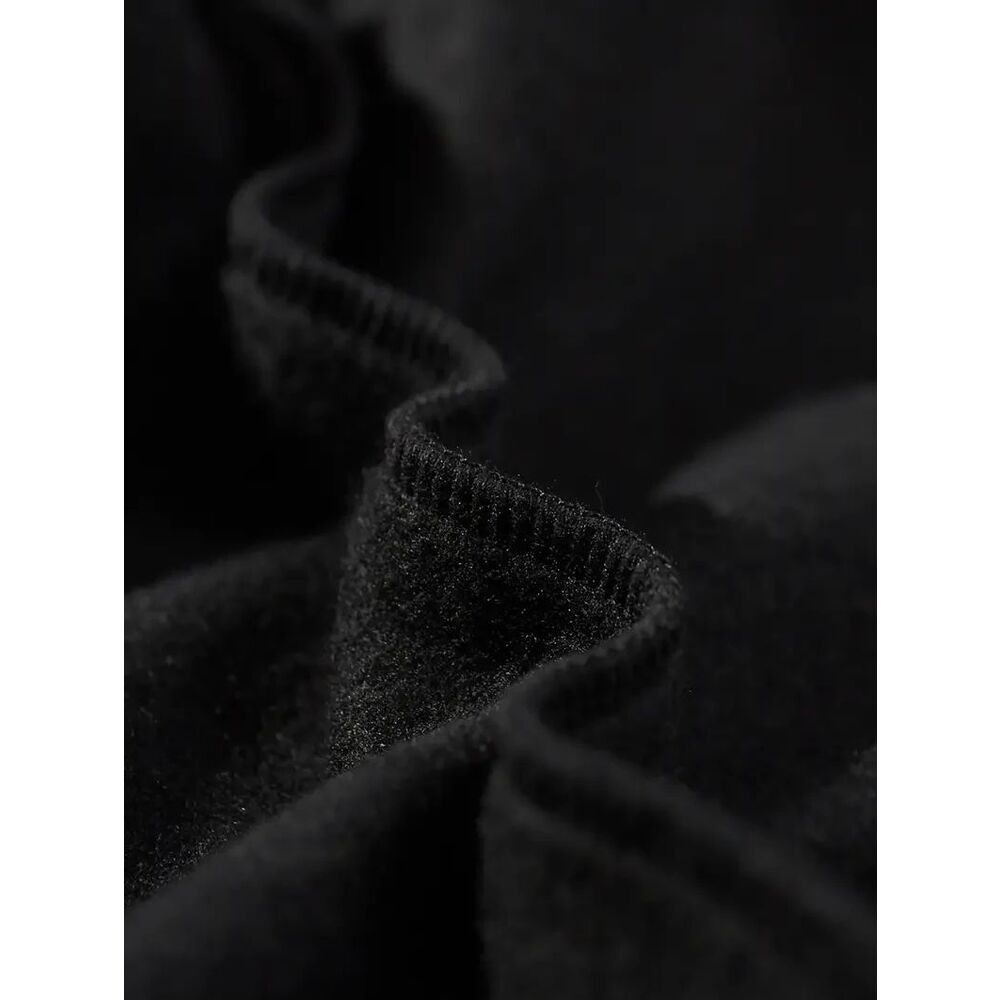 Düz Siyah Unisex Oversize Bisiklet Yaka Sweatshirt