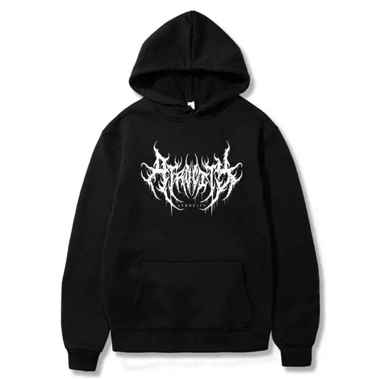 Gothic Atrocity Yazılı Kalın Kumaş Siyah Sweatshirt