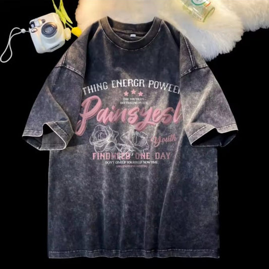 Gofret Wear Energr New Yıkamalı Oversize T-shirt