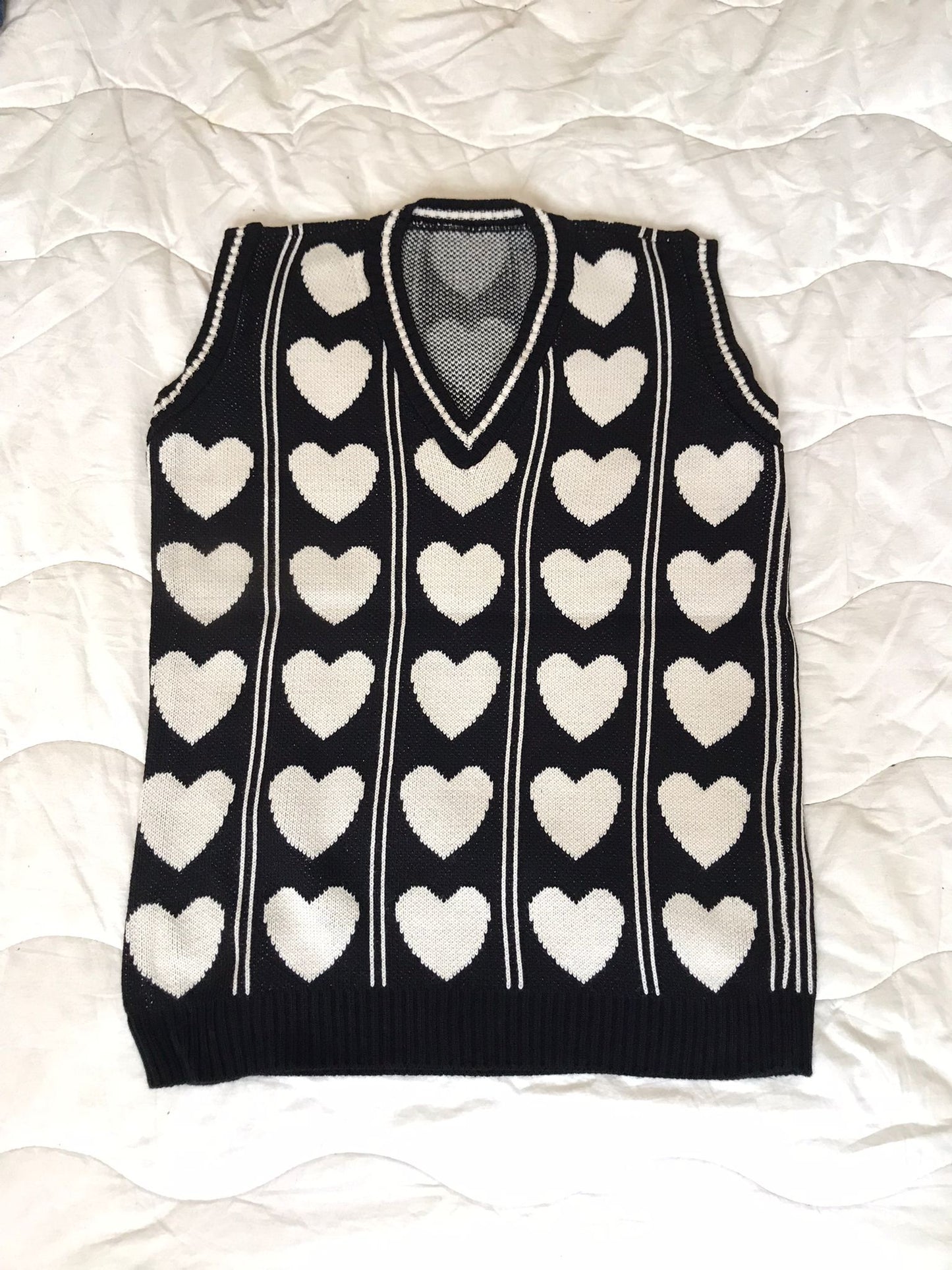 Çoklu Kalp Tasarımlı Unisex Streetwear Süveter