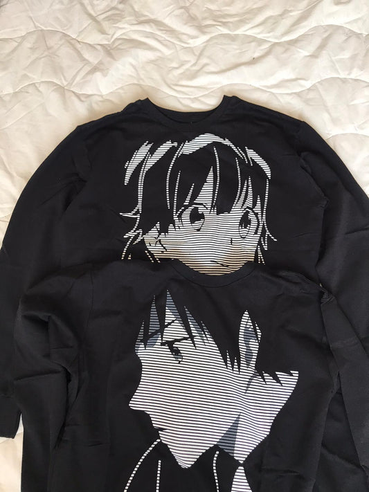 Siyah Anime Tasarımlı Unisex Sweatshirt