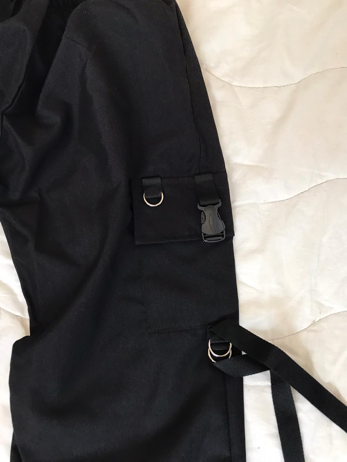Streetwear Siyah Kargo Pantolon