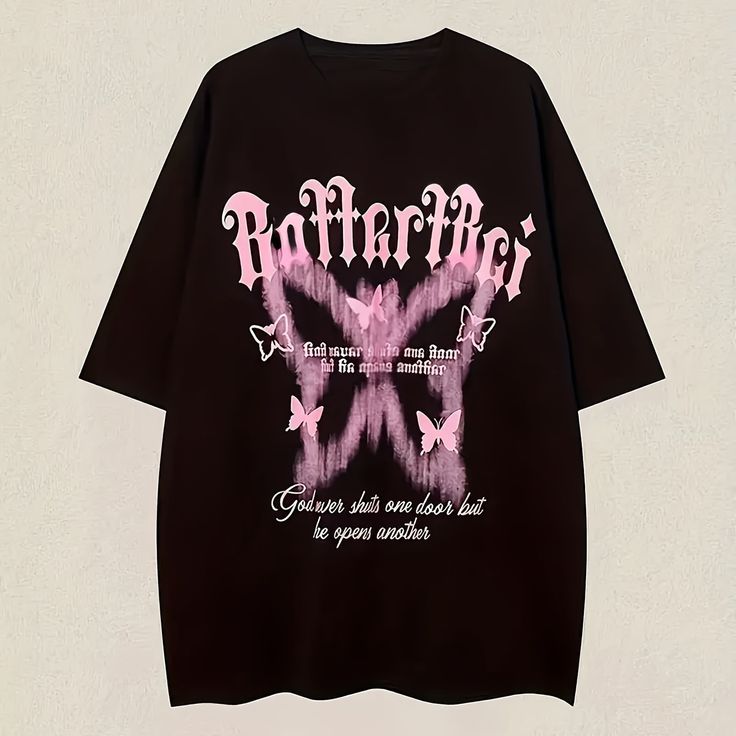 Gofret Wear Butterflys Siyah Unisex T-Shirt
