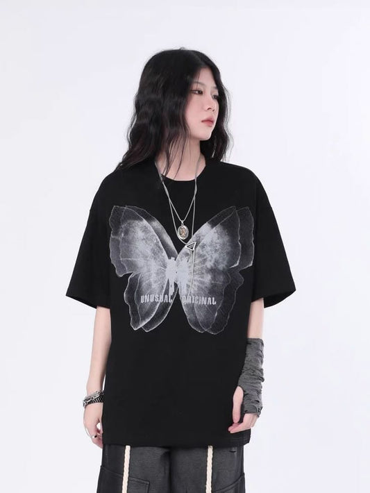Gofret Wear Katman Butterfly Siyah Unisex T-Shirt