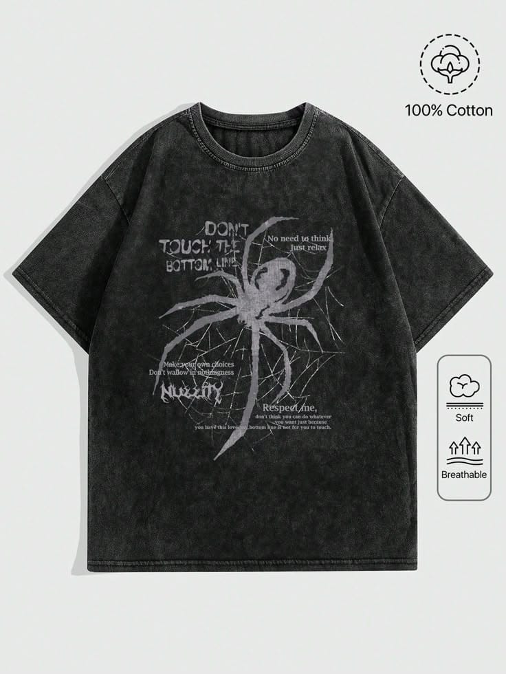 Gofret Wear Dont Touch Yıkamalı Oversize T-shirt