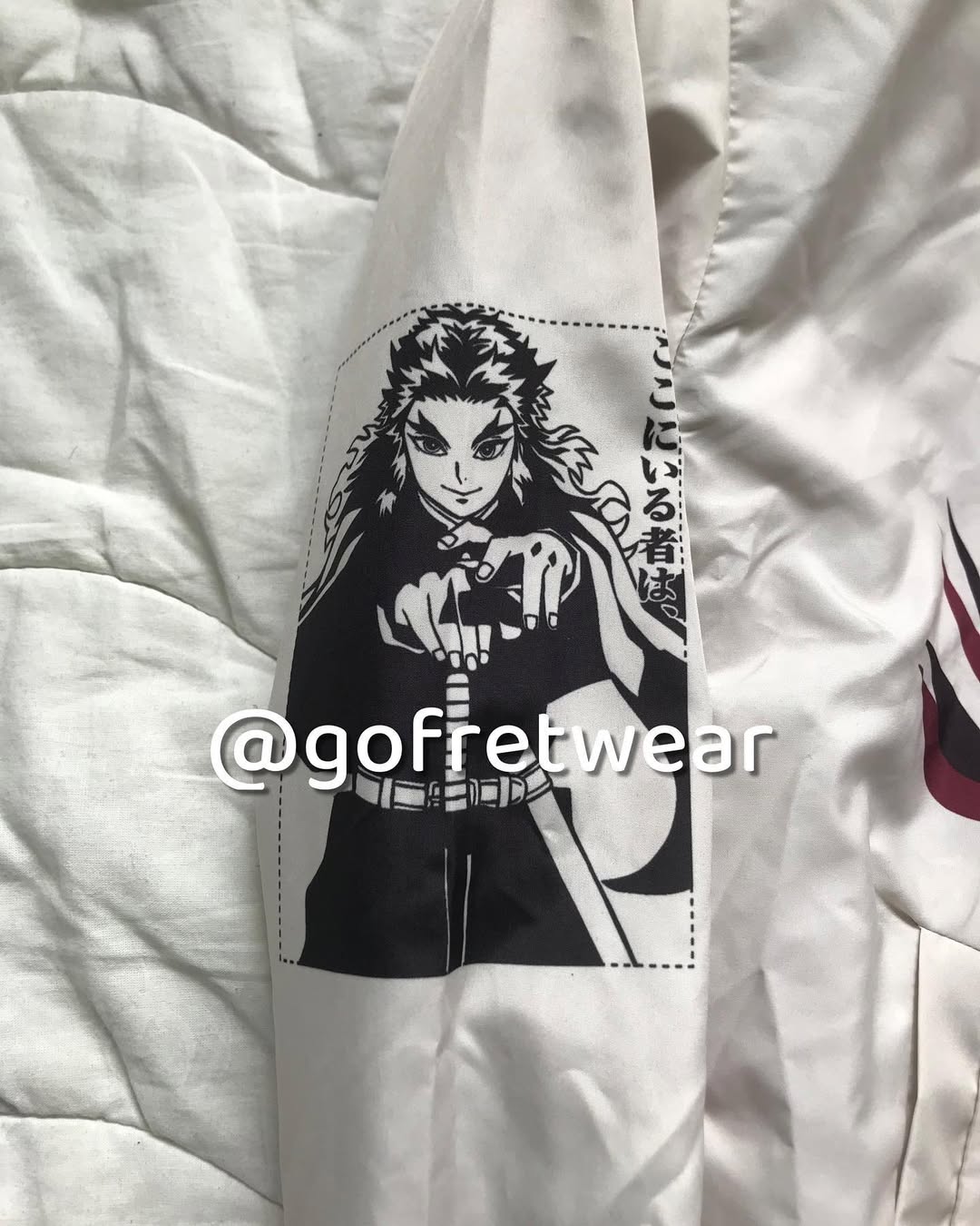 Bej Anime Flame Hashira Kyojuro Rengoku Unisex Bomber Ceket