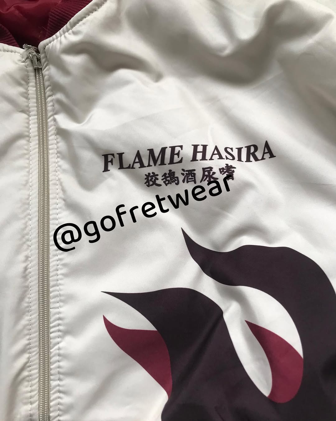 Bej Anime Flame Hashira Kyojuro Rengoku Unisex Bomber Ceket