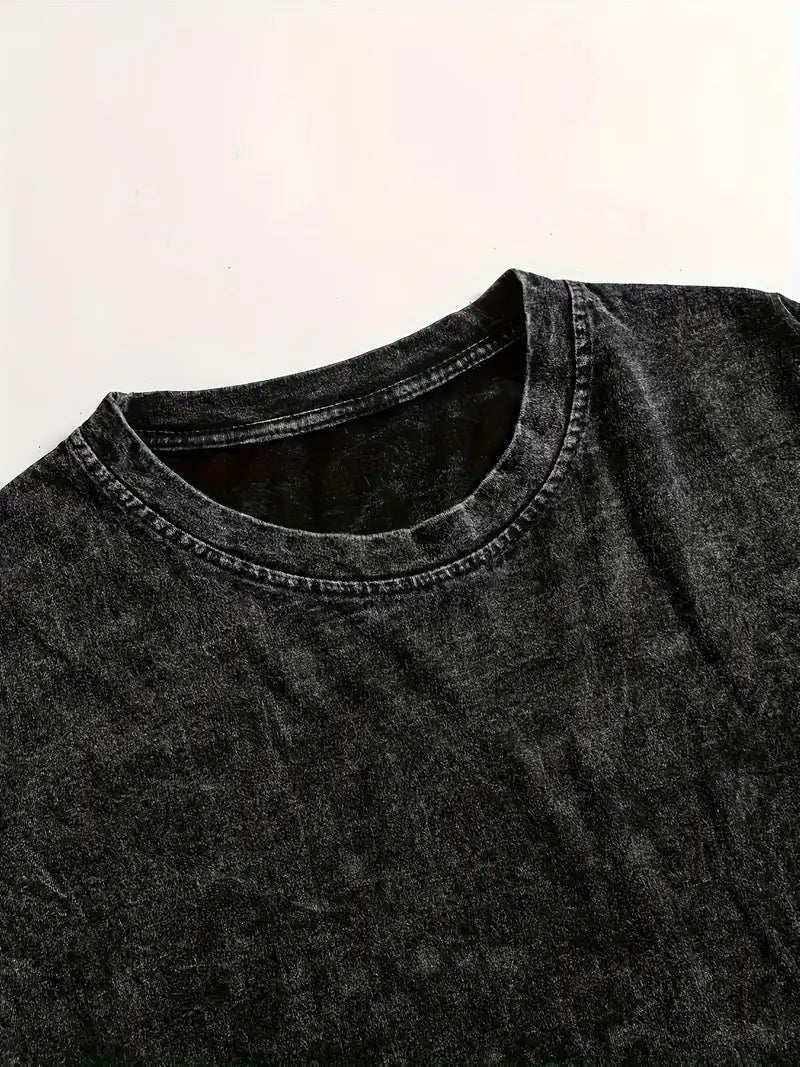 Düz Oversize Yıkamalı T-shirt