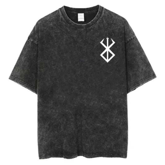 Anime Berserk : Sırt Baskılı Guts Yıkamalı (Unisex) T-Shirt