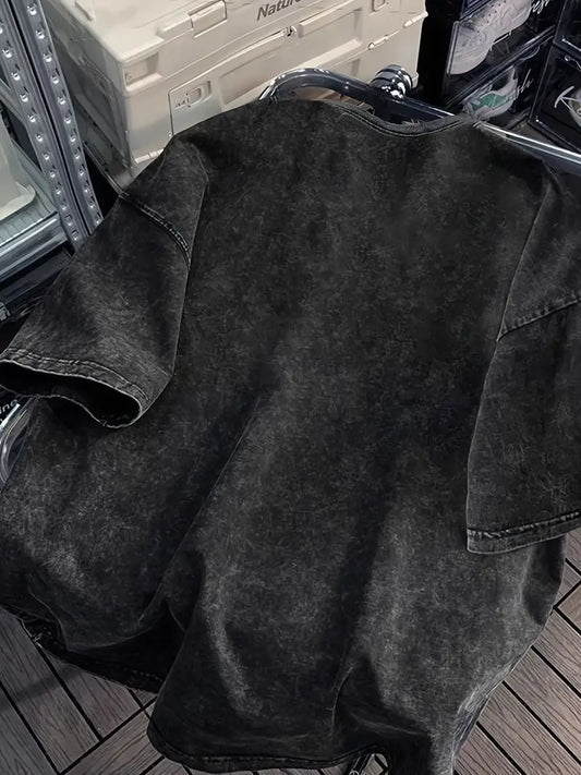 Gofret Wear Vintage Motosiklet Tasarımlı Oversize T-shirt