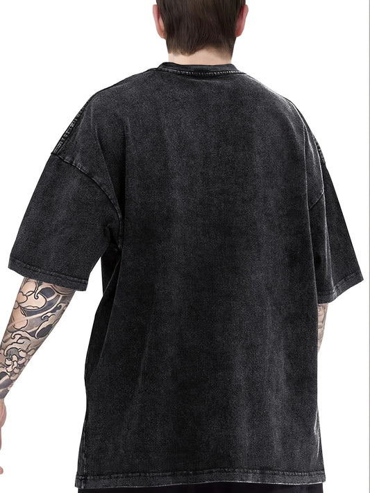 Gofret Wear Baskılı Vintage Yıpranmış Rahat Pamuklu T-shirt