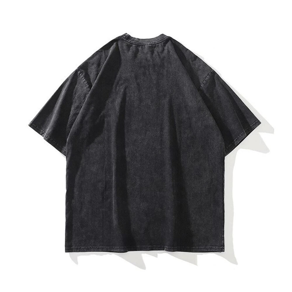 Antrasit Eye See All Thing Yıkamalı Kumaş T-shirt