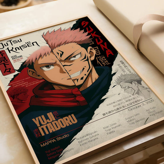 Anime Jujutsu Kaisen Itadoru Yuji Tablo
