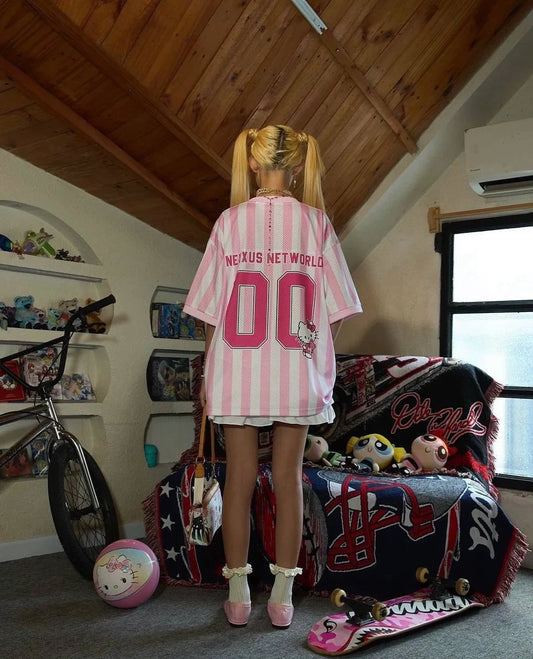 Koyu Pembe Hello Kitty Detail Unisex Jersey Forma