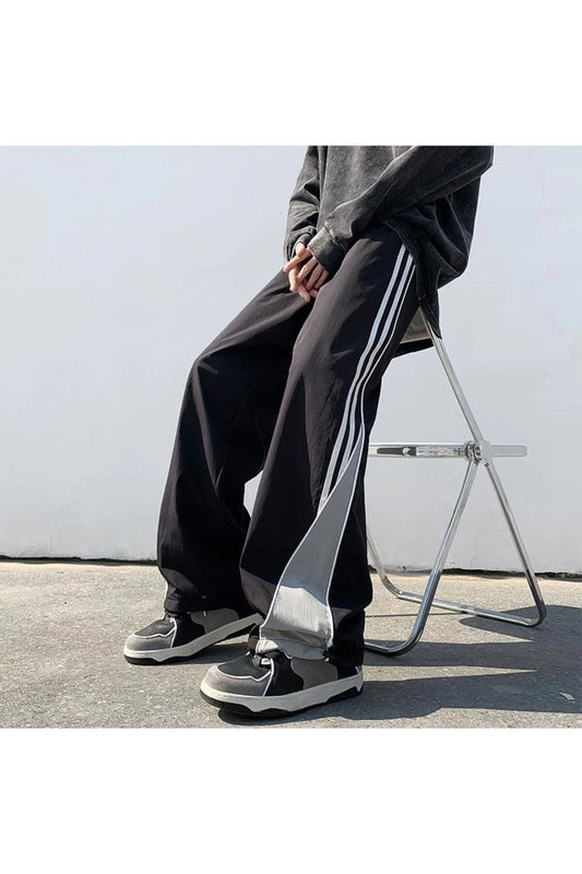 Retro Baggy siyah Gri Eşofman Altı