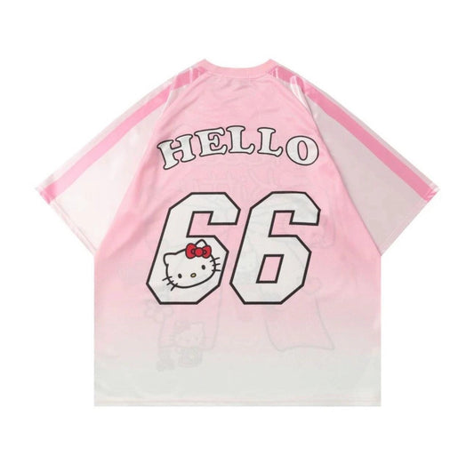 Ribbon Hello Kitty Detail Jersey Forma T-shirt
