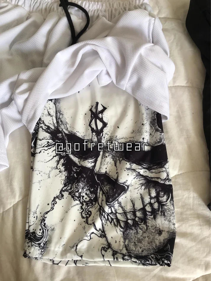 Anime Berserk Streetwear Beyaz Şort