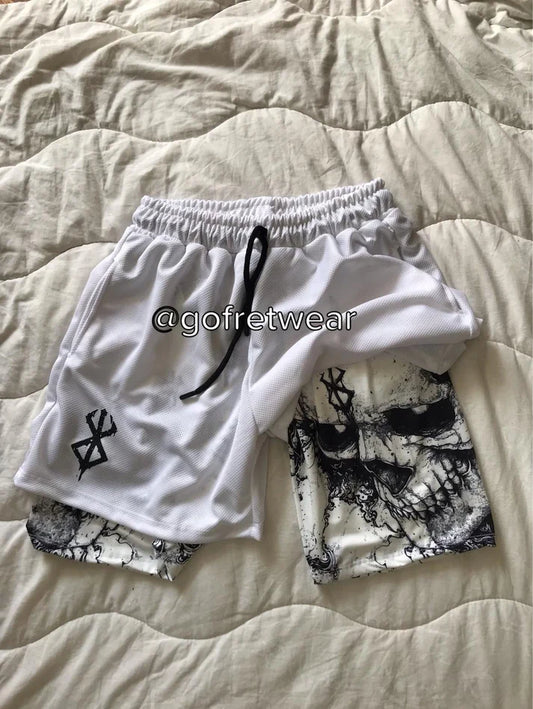 Anime Berserk Streetwear Beyaz Şort