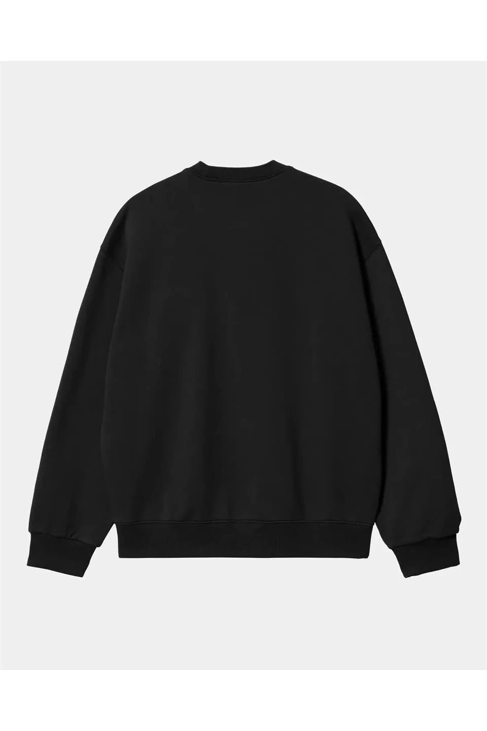 Düz Siyah Unisex Oversize Bisiklet Yaka Sweatshirt