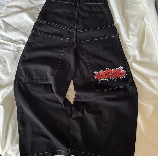 Y2k Vintage Graffiti Desenli Retro Baggy Unisex Jean