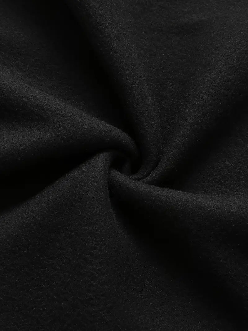 Siyah Unisex Oversize  Drawstring Sweatshirt