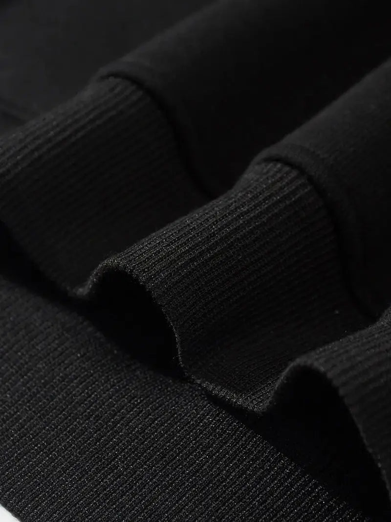 Düz Siyah Unisex Oversize Kelebek Desenli Hırka