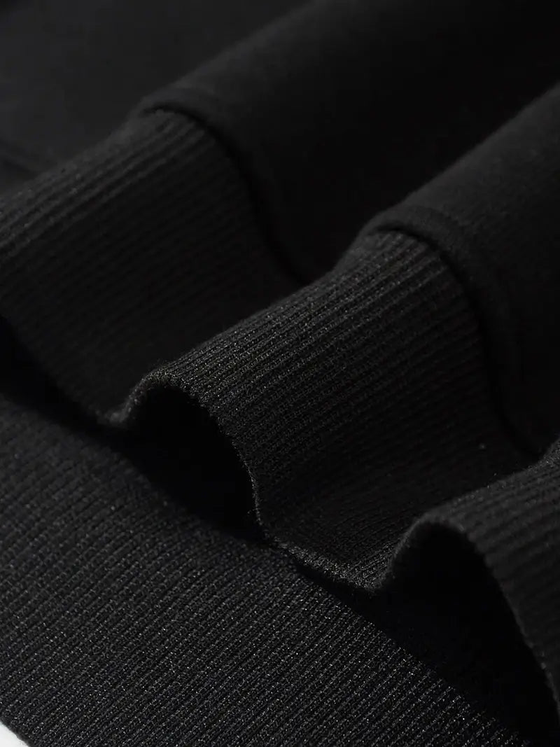 Siyah Unisex Oversize Beşgen Star Baskılı Sweatshirt