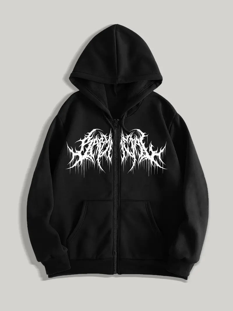 Düz Siyah Unisex Oversize  Diken Desenli Hırka