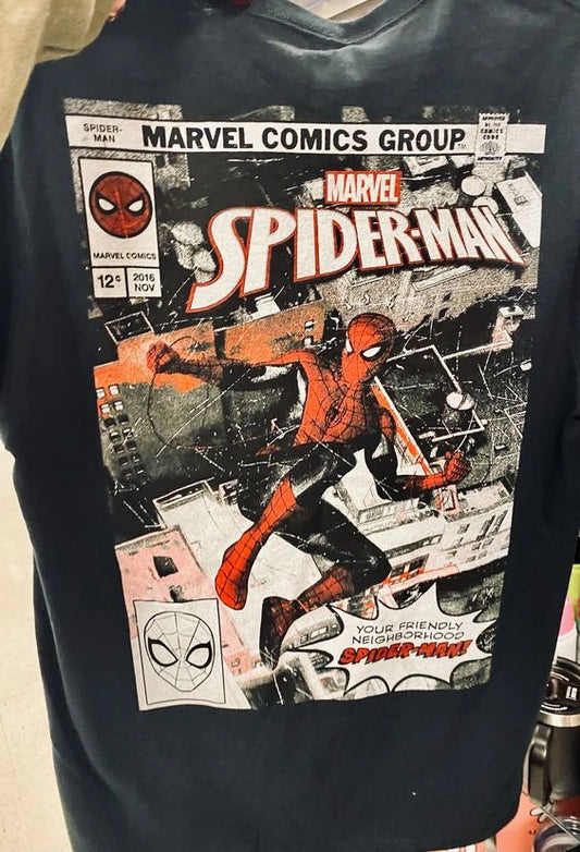 Spiderman Sırt Baskı Oversize Unisex T-shirt