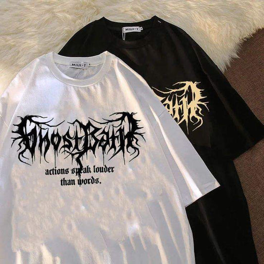 Gofret Wear Grafiti New Siyah - Beyaz Unisex Oversize T-shirt