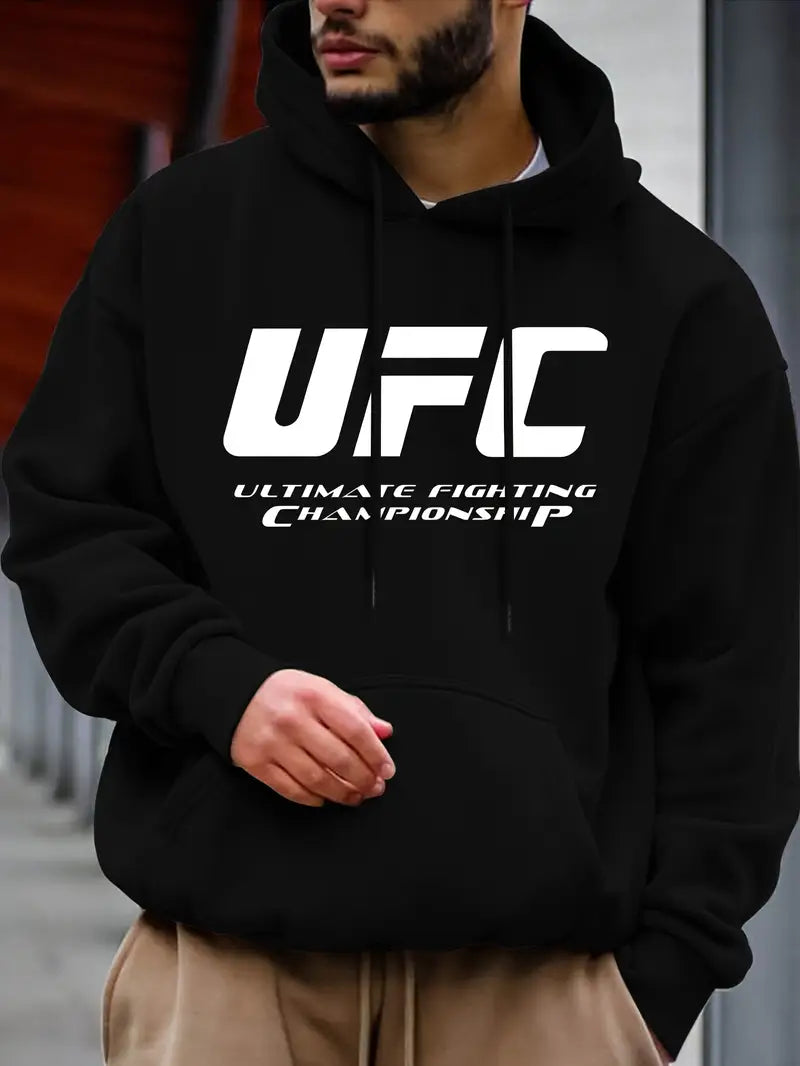 Siyah Unisex Oversize UFC Sweatshirt