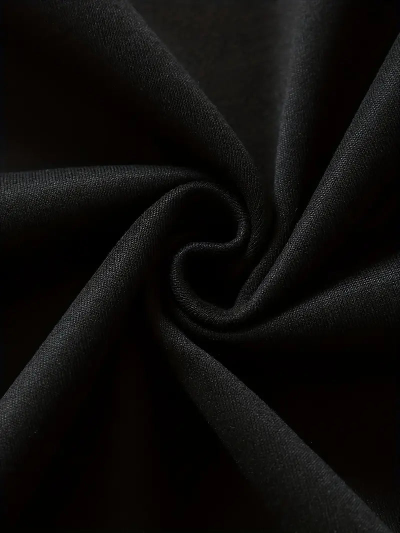 Düz Siyah Unisex Oversize Kelebek Desenli Hırka