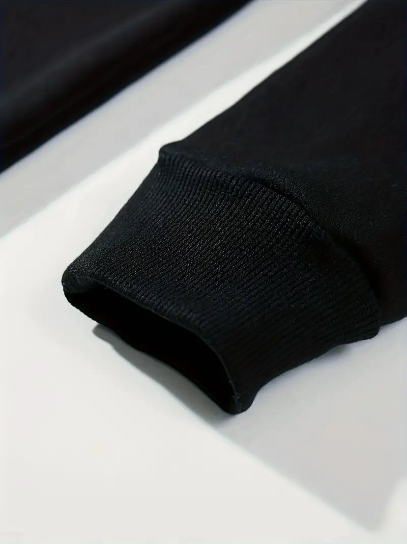 Düz Siyah Unisex Oversize  Kuş Silueti Baskılı Sweatshirt