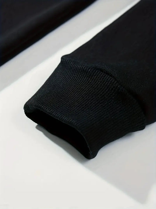 Düz Siyah Unisex Oversize  Kuş Silueti Baskılı Sweatshirt