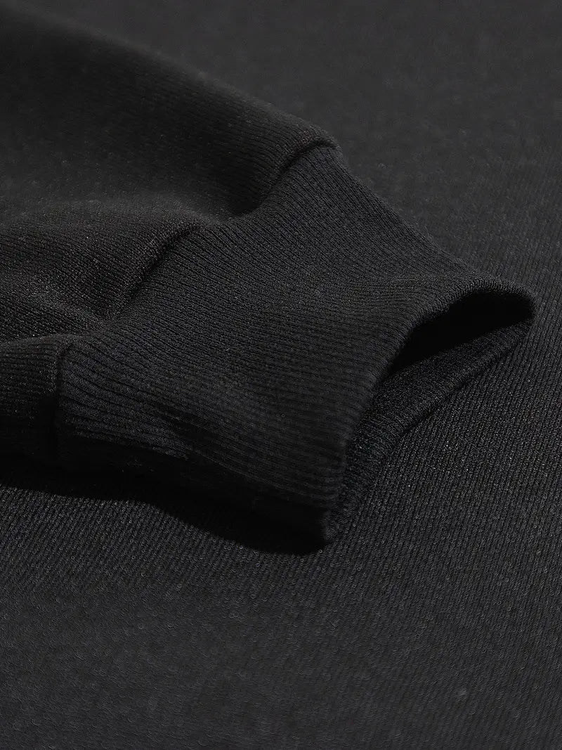 Siyah Unisex Oversize  Sarı Neşeli Yüz Baskılı Sweatshirt