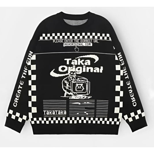 Taka Original Siyah Oversize Triko Kazak