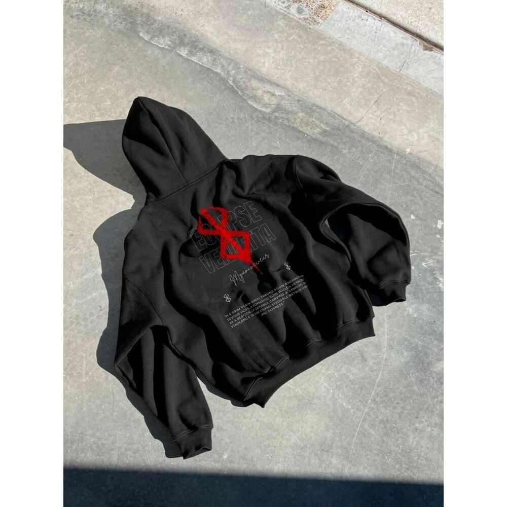 Berserk Sırt Baskılı Unisex Oversize Hoodie