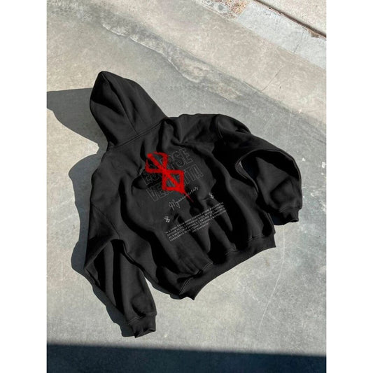 Berserk Sırt Baskılı Unisex Oversize Hoodie