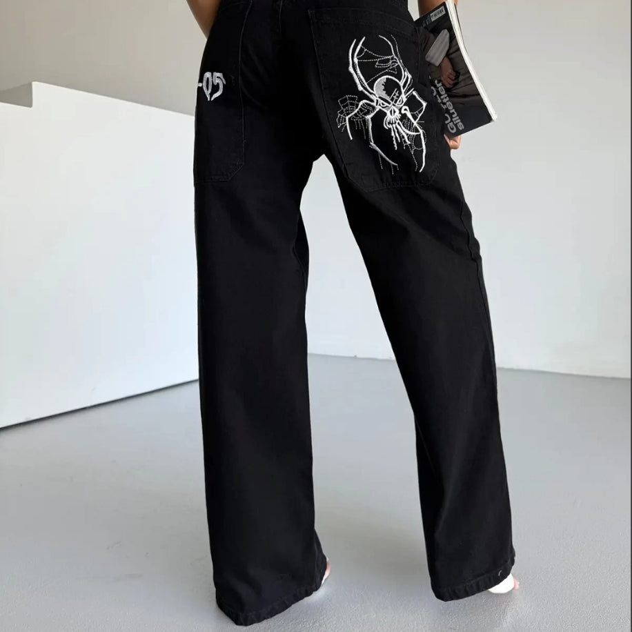 Örümcek Detail Baggy Unisex Pantolon
