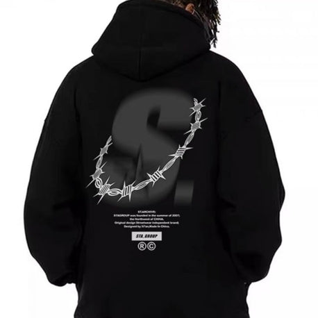 GFRT Street Baskılı Siyah Unisex Oversize Sweatshirt