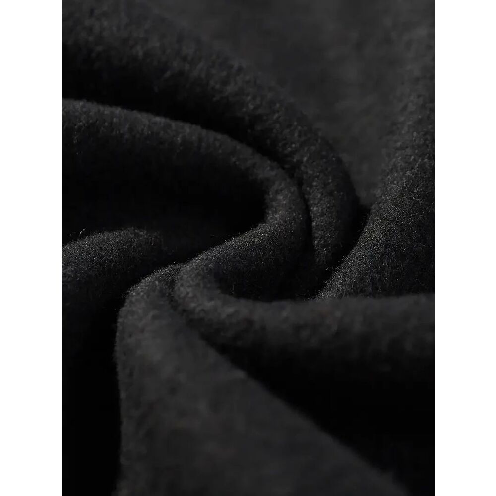 Düz Siyah Unisex Oversize Bisiklet Yaka Sweatshirt