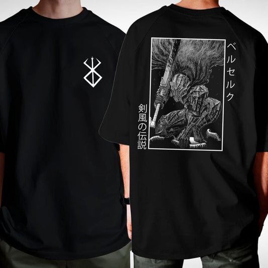 Gofret Wear Berserk Minimal Ön Siyah Oversize Unisex T-Shirt