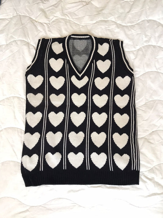 Çoklu Kalp Tasarımlı Unisex Streetwear Süveter