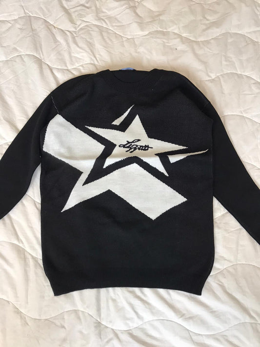Yıldız Tasarımlı Unisex Streetwear Kazak
