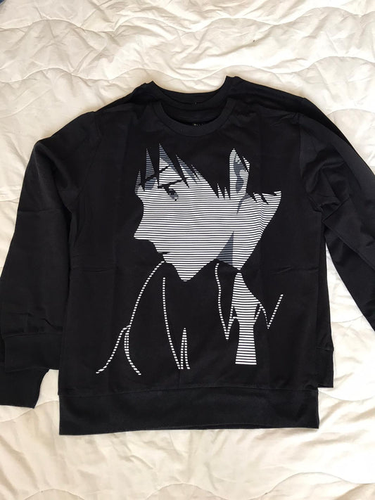 Siyah Anime Tasarımlı Unisex Sweatshirt 2